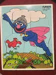 Playskool Sesame Street Super Grover 10 Pcs Wood Puzzle 315-27 Muppets Vtg 70S. Fixed Price $19.50.