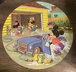 Vintage 1982 Whitman Mickey Mouse Round 125 Pieces Jigsaw Puzzle 20". Fixed Price $10.00.