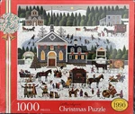Vtg 1989 Milton Bradley Charles Wysocki 1000PC Christmas Jigsaw Puzzle Sealed. Fixed Price $38.00.