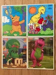 Lot Of 4 Vintage Playskool Wood Puzzles. Fixed Price $19.99.