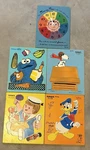Vintage Wooden Puzzles, Lot Of 5: 4 Playskool, 1 Sufi. Fixed Price $28.00.