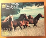 550 Piece Jigsaw Puzzle Running Horses Golden 15.5" X 18" Complete. Fixed Price $14.99.