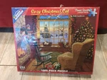 White Mountain Puzzles Ruth Sanderson Cozy Christmas Cat #1066 1000 Pieces - New. Fixed Price $32.49.