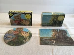 Two Vintage Tuco Miniature Puzzle 6" Round Happy Surprise And 7X5 Country #300. Fixed Price $14.99.