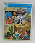 Vintage Bug Bunny Selling Yosemite Sams Guns 1975 Whitman Frame-tray Puzzle. Fixed Price $30.00.