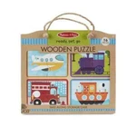 New Melissa & Doug Wood Transportation Puzzle 16 Pc Plane Train Boat Fire Engine. Fixed Price $28.99.