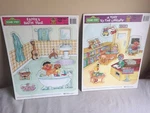 Mixed Lot Of 2 Vintage 1984 Sesame Street Frame Tray Puzzle Merrigold Press Usa. Fixed Price $24.99.