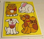 Vintage Wooden Tray Puzzle Playskool My Pets 4 Pc Dog Puppy Kit Cat Bunny Rabb 2. Fixed Price $13.98.