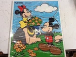 Playskool Vintage Wooden Puzzle 190-27 Disney Mickey & Minnie Mouse 1970'S. Fixed Price $14.99.