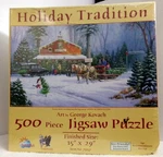 Holiday Tradition 500 Piece Sunsout Jigsaw Puzzle By George Kovach New Sealed. Fixed Price $14.24.
