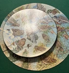 Vintage 1973 Springbok Circular Jigsaw Puzzle Owls 20 3/8" Diameter Missing Pc. Fixed Price $31.00.