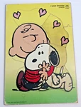 Vintage Golden Love Snoopy Charlie Brown Cartoon Wooden PUZZLE/9 Pcs. Fixed Price $9.25.
