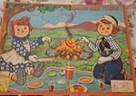 Raggedy Ann & Andy Milton Bradley Puzzle 1955 Picnic Camping Vintage 1950S Rare. Fixed Price $20.00.