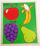 Playskool Vintage Favorite Fruits Wooden PUZZLE/4 Pc/made Usa. Fixed Price $5.95.
