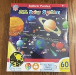 Masterpieces Explorer Kids - Solar System Glow In The Dark 60 Puzzle. Fixed Price $6.99.