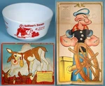 Max Fleischer 1939 Gulliver's Travels Bowl 1950 Rudolph Puzzle 1937 Popeye Game. Fixed Price $99.95.