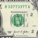 Binary Repeater Fancy Serial Number One Dollar Bill 3S 7S 2021 Ba Block $1. Fixed Price $155.00.