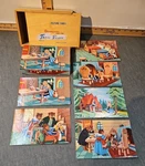 Vintage Wooden Goldilocks Picture Puzzle Cubes Storage Box Complete Set. Fixed Price $19.99.