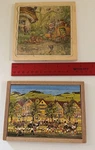 Vintage Penelope Wooden Puzzle Swiss Made Village And Garden Scene. Fixed Price $24.99.