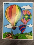 Playskool Puzzle 1988 Wood 186-16 Up, And Away! Hot Air Balloons Rainbow Vtg. Fixed Price $13.00.