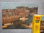 Vtg Jigsaw Puzzle Tuco Picture Fishing Village Net Float Boats Exc Complete R1. Fixed Price $25.00.