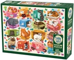 Cobble Hill Jigsaw Puzzle; Cats Vs. Puzzles; Art By Michelle Simpson; 1000 Pcs. Fixed Price $19.95.