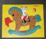 Vintage Playskool Wooden Puzzle Rocking Horse 9X12 Inches. Fixed Price $25.30.