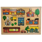 Vintage 1973 Fisher Price Quaker Oats Wooden Community 10 Piece Jigsaw Puzzle. Fixed Price $25.00.