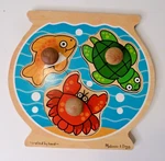 Melissa & Doug Fish Bowl Jumbo Knob 3 Pc Puzzle Wooden For Ages 1+. Fixed Price $6.99.