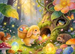 1000 Piece Jigsaw Puzzle For Adults Easter Bunny Cute Rabbit Holiday Art Fun. Fixed Price $23.99.