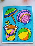 Vintage Playskool Puzzle 180-14 Pcs At The Beach! 1986 Wood Usa. Fixed Price $18.99.