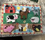 Melissa & Doug Chunky Farm Animals Puzzle Wood Very Good Condition. Fixed Price $9.25.