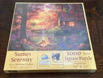 Sunsout 1000 Piece Jigsaw Puzzle Sunset Serenity Art By Abraham Hunter 20X27. Fixed Price $26.95.