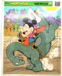 Vintage 1985 Mickey Mouse Dinosaur Puzzle Golden Frame Tray #4550D-4 Disney Vtg. Fixed Price $12.95.
