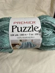 F- Premier Yarns Puzzle 1050-18 Bulky Acrylic Blue White Skein 328YDS. Fixed Price $14.00.