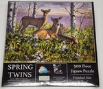 Sunsout Bruce Miller 500 Piece Puzzle "spring Twins" Mom W/fawns 18X24 New. Fixed Price $24.95.