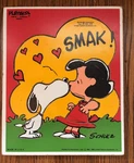 Vintage 1958 Playskool Wooden Puzzle Peanuts Smak Snoopy Lucy Kiss 8PC Rare. Fixed Price $11.95.