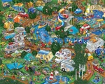 Springbok 1000PC Jigsaw Puzzle Camping World Illustration Outdoor Adventure. Fixed Price $18.00.