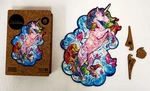 Unidragon Small Wooden Jigsaw 103 Piece Puzzle Inspiring Unicorn -- Complete. Fixed Price $16.99.