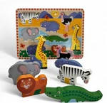 Melissa & Doug Safari Wooden Chunky Puzzle 9 Piece Toddler Boy Girl Play Set. Fixed Price $7.00.
