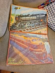 2 Railroad Train Puzzles Milton Bradley 1950S. Fixed Price $15.00.