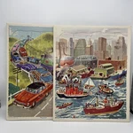 Playskool Golden Press Tray Puzzle 80-2B/2C Printed Usa Kids Vintage Car/boat. Fixed Price $13.96.