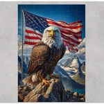 Eagle American Flag Western Puzzle 120 Piece Custom Handmade Jigsaw. Fixed Price $17.99.
