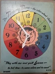 Vintage Sifo Wooden Puzzle Timmy Time Color Wheel Clock 1950'S. Fixed Price $12.00.