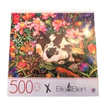 Milton Bradley Easter Garden Bunnies 500-PIECE 24 X18 Big Ben Puzzle Complete. Fixed Price $9.98.