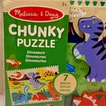 Melissa & Doug Dinosaur Wooden Chunky Puzzle Fsc Certified Nursery Kid Gift Fun. Fixed Price $9.88.