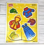 Vtg Playskool Wooden Puzzle 186-05 My Clothes Piece 1992 Ages 1-3 Movie Prop. Fixed Price $10.95.