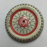 Vintage 2" Tin Lithographed Toy Wheel. Dunlop Cord Tire 901X135. Fixed Price $8.00.