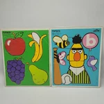 Playskool Lot Wood Tray Puzzles Bert Favorite Fruits Sesame Street 1982 1973. Fixed Price $20.00.