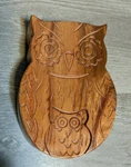 Wood Carved Owl Puzzle Secret Trinket Box Matr Boomie 3.5 1.75 Figurine. Fixed Price $19.95.